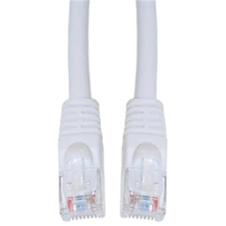 Cat6a White Ethernet Patch Cable  Snagless Molded Boot  500 MHz  15 Foot